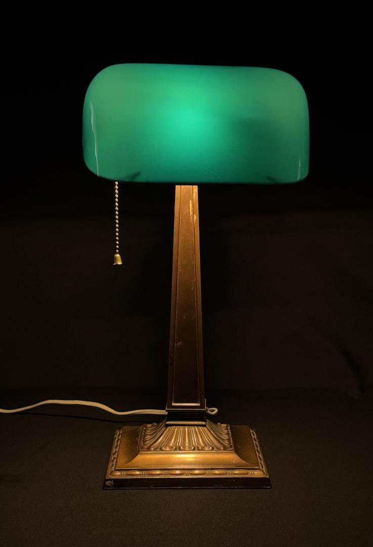 Art Deco Emeralite Bankers Desk Lamp (1 of 10)