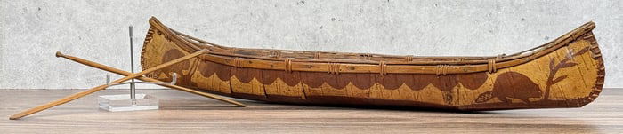 Louis Bergeron Ojibwe Indian Birch Bark Canoe