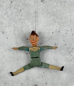 Antique Carved Wood Jumping Jack Puppet Toy