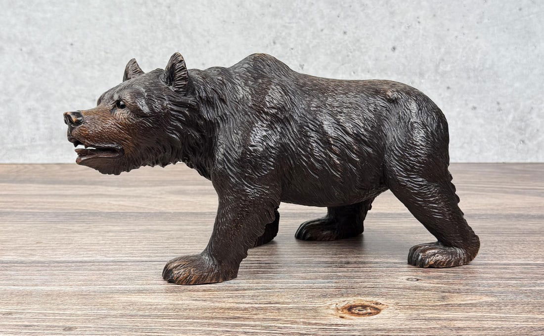Swiss Black Forest Walking Bear Wood Carving (1 of 6)