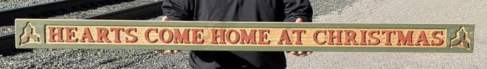 Hearts Come Home at Christmas Country Wood Sign