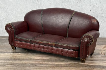 Victorian Salesman Sample Horsehair Stuffed Couch