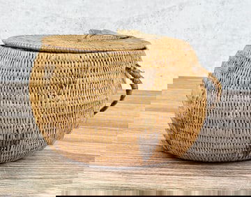 Washoe Native American Indian Lidded Basket