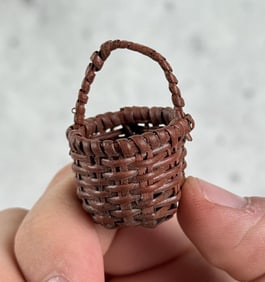 Antique Miniature Folk Art Painted Country Basket