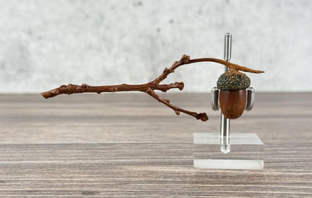 Austrian Cold Painted Acorn on Branch