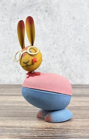 Paper Mache Easter Egg Nodder Candy Container