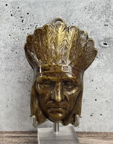 Arts & Crafts Brass Indian Chief Note Paper Clip