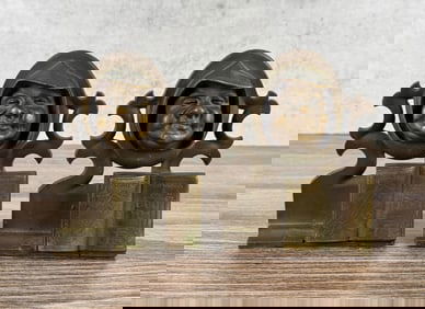 Bronze History of California Bookends