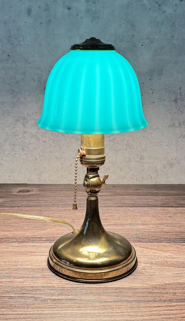 Emeralite Jr. Adjustable Bankers Lamp: 11 1/2" tall. Rewired/Restored.