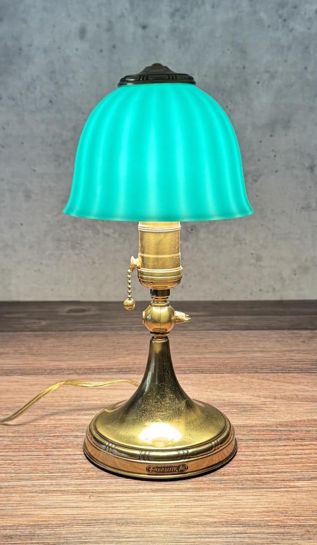 Emeralite Jr. Adjustable Bankers Lamp: 11 1/2" tall. Rewired/Restored.