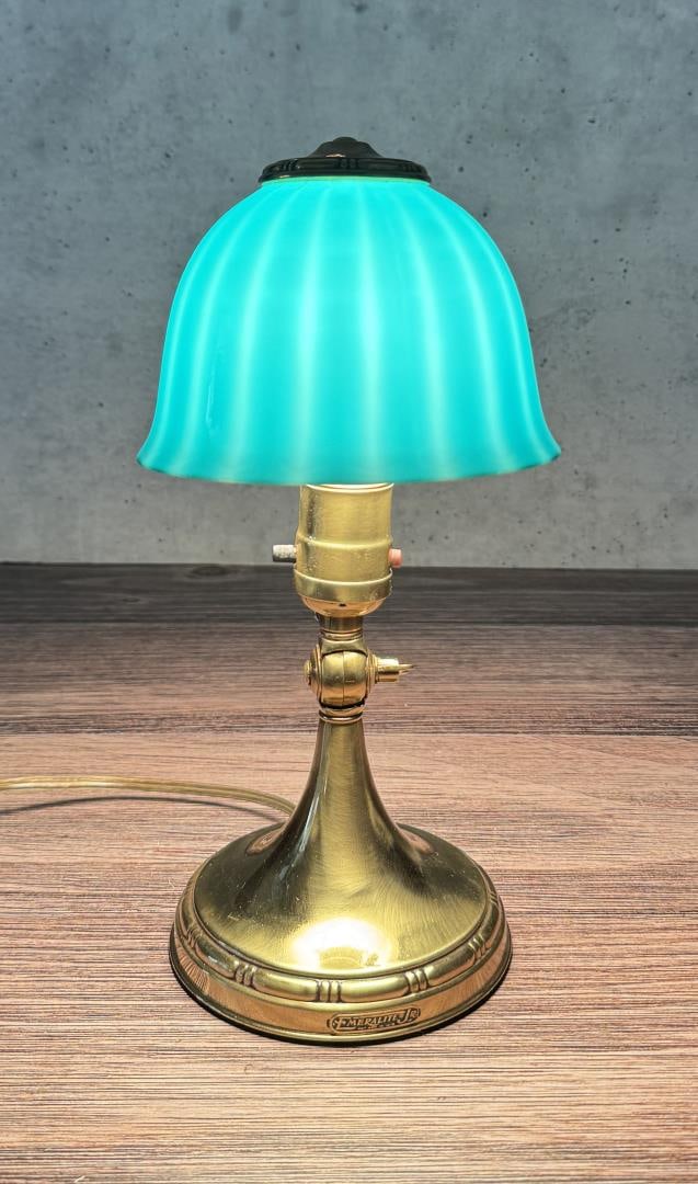 Emeralite Jr. Adjustable Bankers Lamp: 11 1/4" tall. Rewired/Restored.