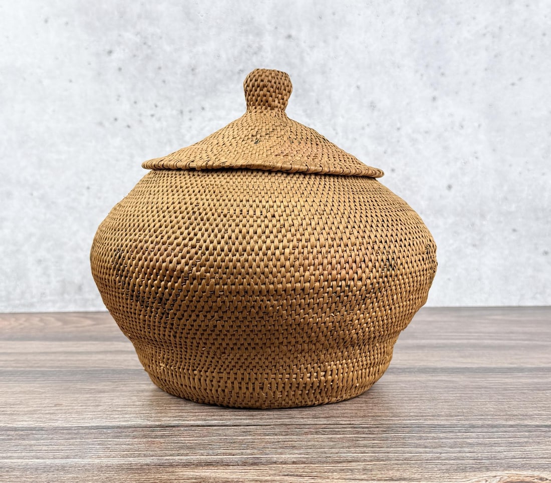 Washoe Native American Indian Lidded Basket (1 of 6)