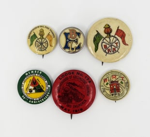 Railroad Union Celluloid Pinback Buttons