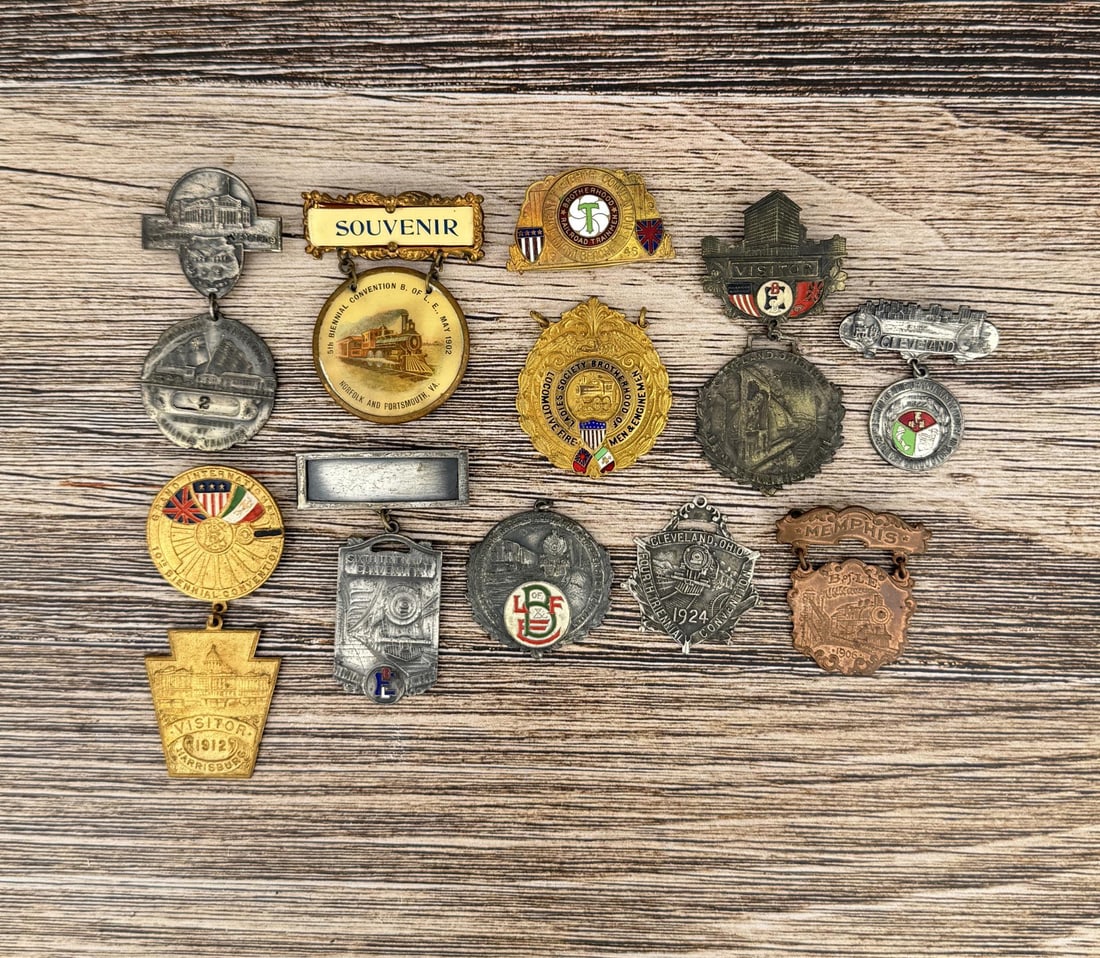 Group Of Railroad Union Convention Badges: Nice grouping