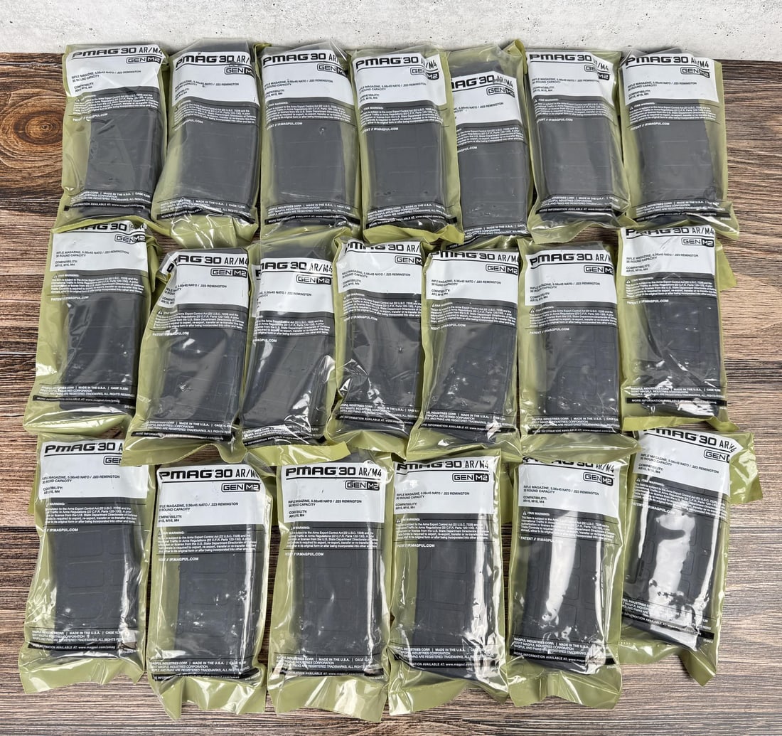Lot of 20 New PMAG30 AR-15 30 Round Magazines: 20 total. No sales to the following areas, a bid from any of these restricted areas will result in immediate termination of your ability to place bids with our auction company in perpetuity: Californi