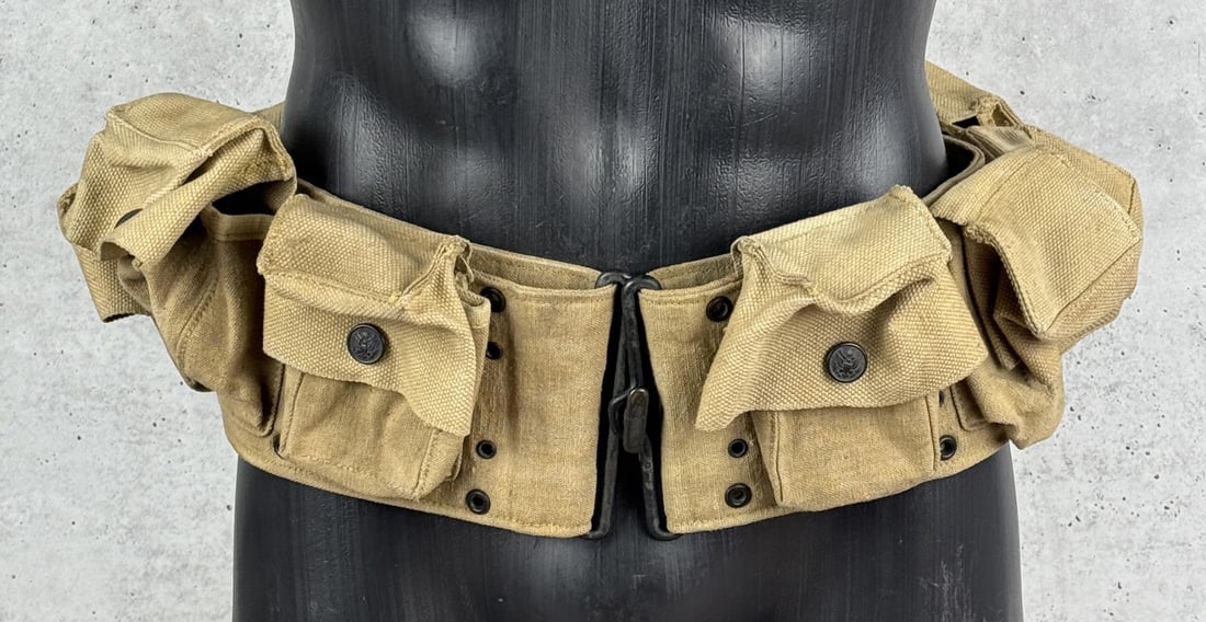 WW1 WWI Mills M1910 Eagle Snap Medical Belt: Rimmed eagle snaps