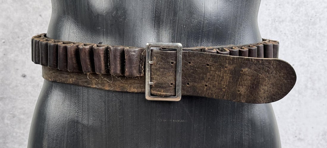 Cowboy Gunfighter Cartridge Ammo Belt: 39 1/2" long including buckle.