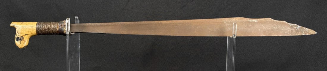 Jimpul Dayak Headhunter Mandau Sword: 25 1/2" long.
