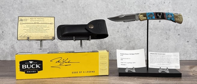 Buck 110 David Yellowhorse Mule Deer Pocket Knife