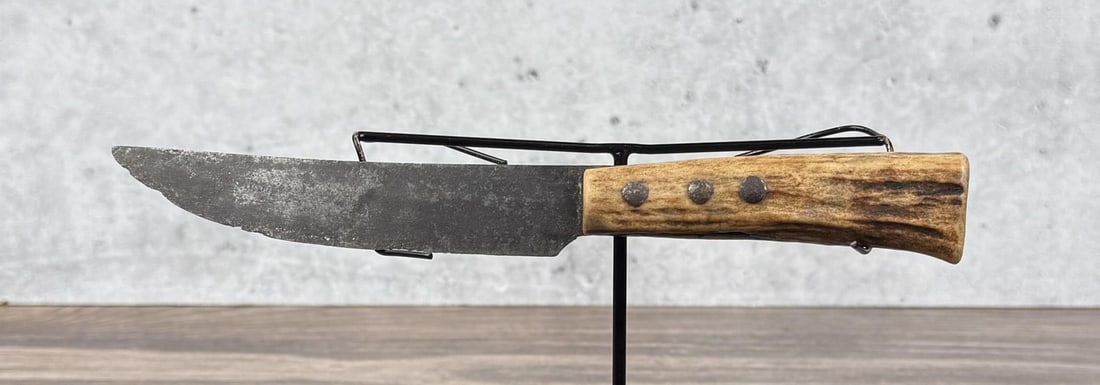 Native American Indian Made Bowie Knife: 9 1/4" long.