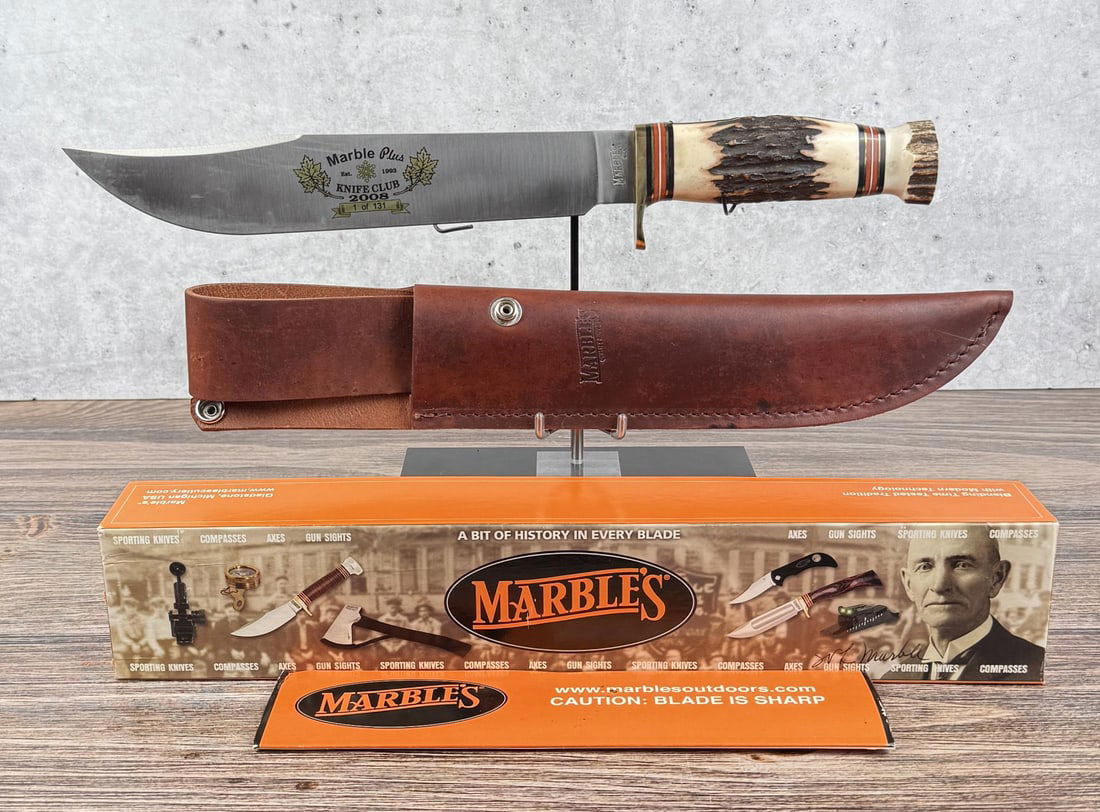 Marbles Marble Plus Knife Club 2008 Knife: Trailmaker Stag. New in box.