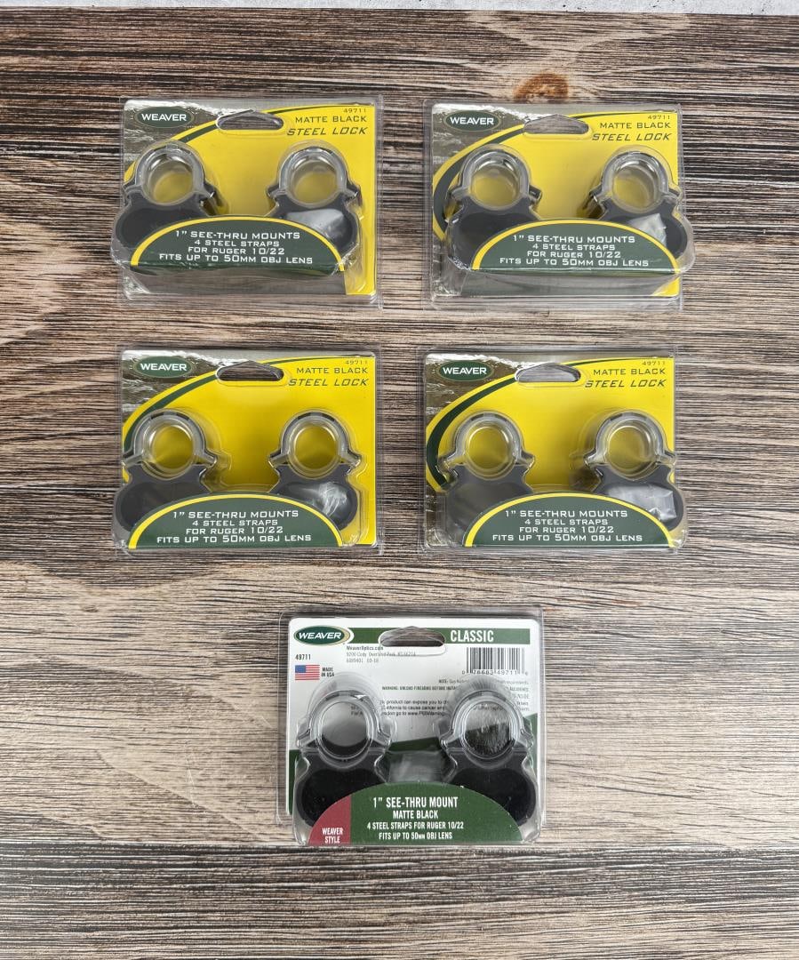 Ruger 10/22 Weaver Rifle Scope Rings: All new in package.