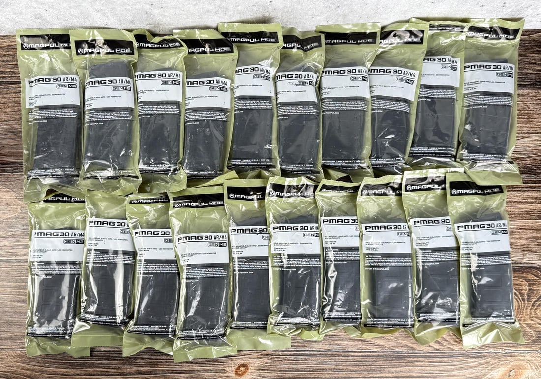 Lot of 20 New PMAG30 AR-15 30 Round Magazines: 20 total. No sales to the following areas, a bid from any of these restricted areas will result in immediate termination of your ability to place bids with our auction company in perpetuity: Californi