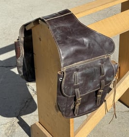 Montana Ranch Used Cowboy Leather Saddlebags