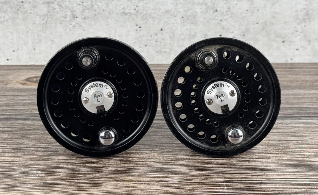 Scientific Anglers System 2 L Fly Reel Spools: Two total. One is marked 56L, and the other 78L