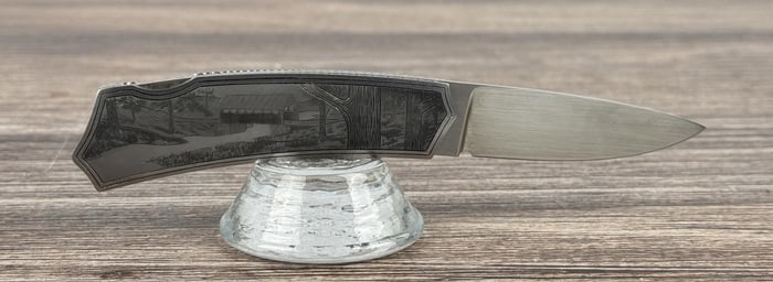Van Barnett Custom Made Engraved Pocket Knife