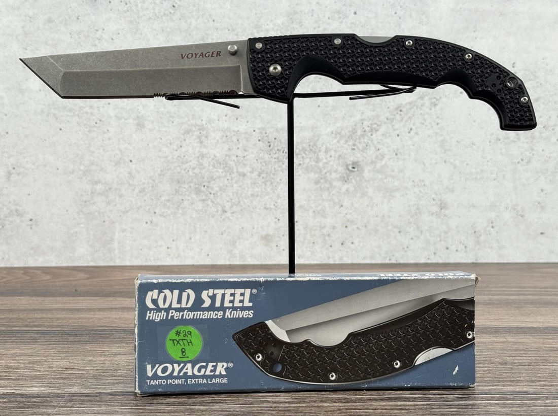 Cold Steel Voyager Tanto Point Knife 29TXTH: New in box. 50/50 edge.