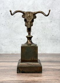 Colt Pistol Steer Skull Display Spur Rack Stand