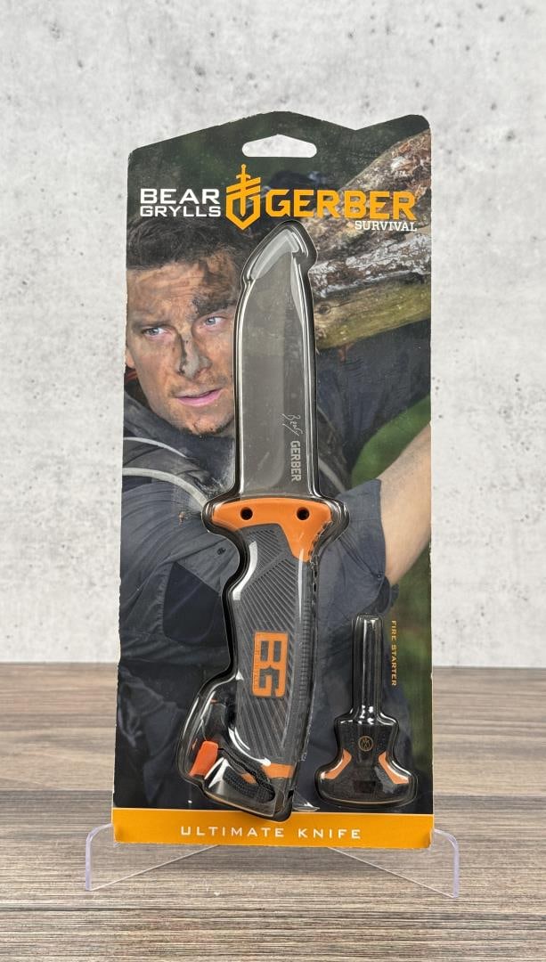 Gerber Bear Grylls Survival Knife: New on card.