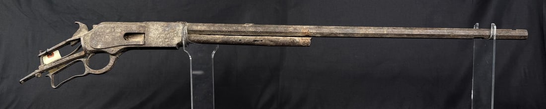 Montana Dug Winchester 1866 Yellowboy Rifle: Tag states Found in Bitterroot Mountains. 28" barrel. Antique Does not require an FFL Transfer. No international Sales