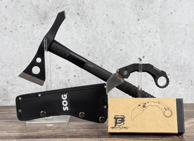 Sog Hatchet and Battletac Karambit