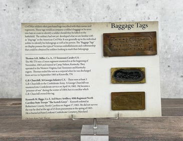 Collection of Confederate Civil War Baggage Tags