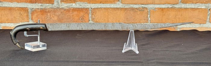 Mexican Carved Eagle Horn Handled Saddle Sword