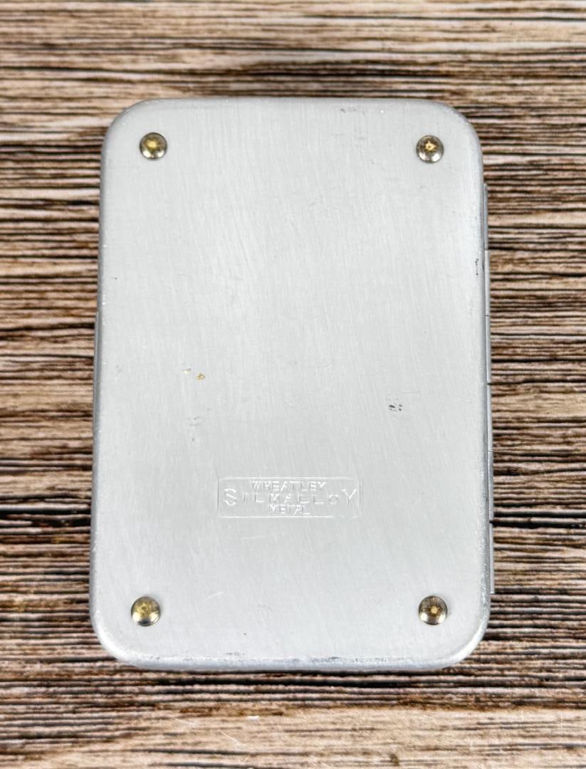 Richard Wheatley Silmalloy Metal Fly Fishing Box: Nice Example. 3 1/2" by 2 1/2"
