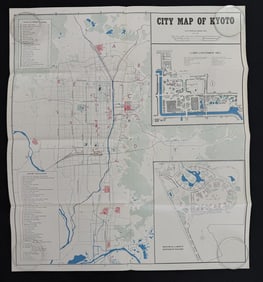 US Occupation Kyoto Japan City Map