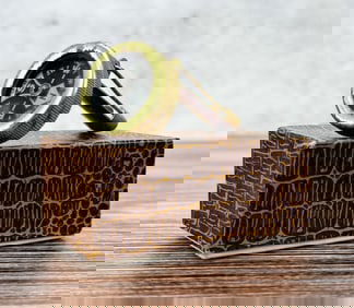 Marbles Style Pin On Brass Belt Compass