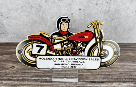 Porcelain Hammond Indiana Harley Davidson Sign