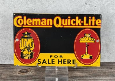 Porcelain Coleman Quick Lite Lanterns Sign