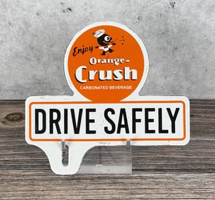 Porcelain Orange Crush License Plate Topper