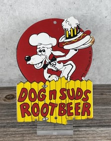 Porcelain Dog N Suds Root Beer Sign