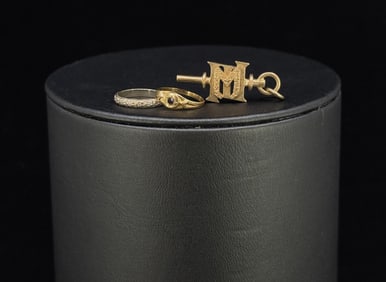 10k Gold Sigma Xi Watch Key and Baby Rings