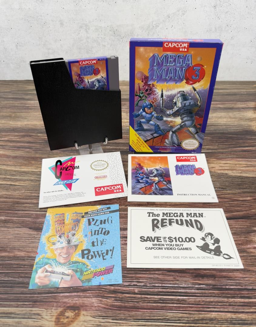 Mega Man 3 NES Video Game CIB: Complete in box. Oval Seal