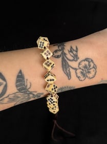 Civil War Era Carved Bone Dice Bracelet