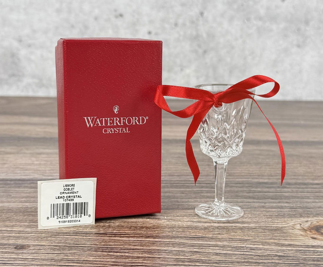Waterford Crystal Lismore Goblet Ornament: New in box.