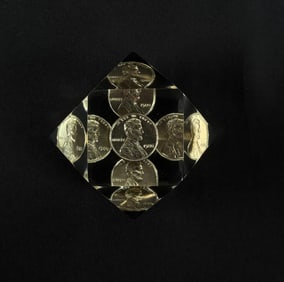 Lucite Lincoln Penny Paperweight