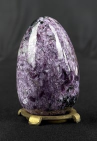 Carved Charoite Egg